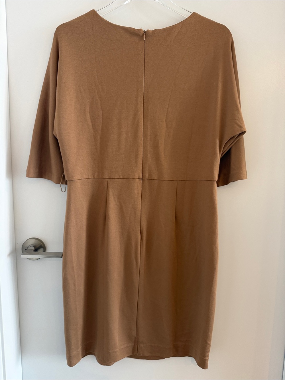 Jessica - Brown Pleated Waist Shift Dress - Picture 2 of 7